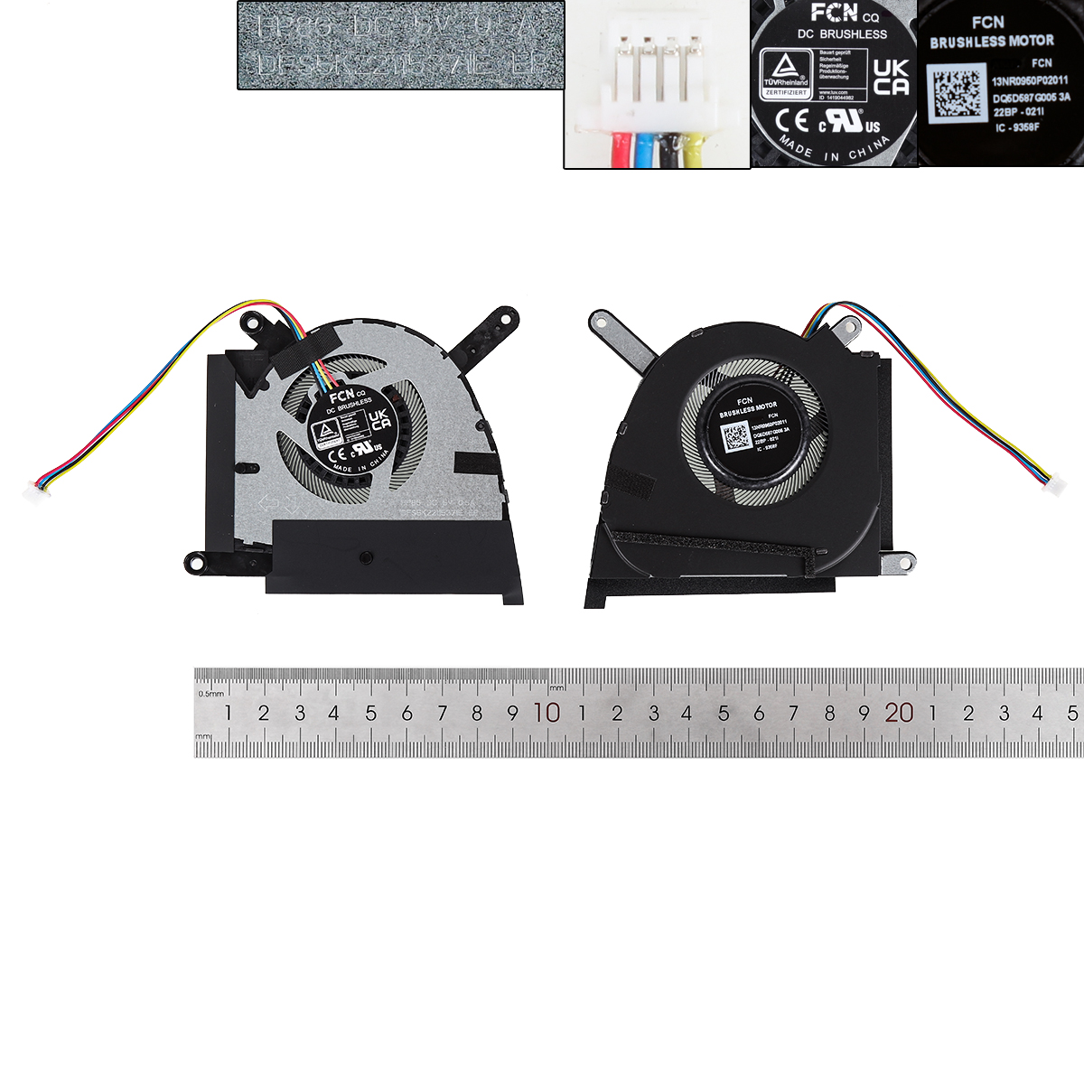 Picture of New Replacement CPU Cooling Fan For ASUS TUF Dash F15 FX517ZC ZR（GPU,ORG）. N/A Layout